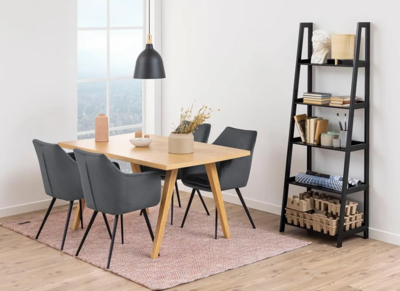 Boekenkast Zoster Mdf Zwart 180cm - Giga Living