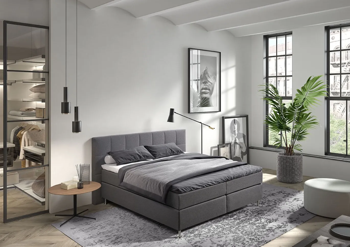 Boxspring Board Donkergrijs 180x200cm - Giga Meubel