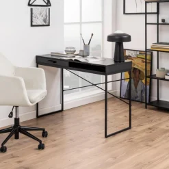 Bureau Bronx Zwart 110x45x75cm MDF - Giga Living