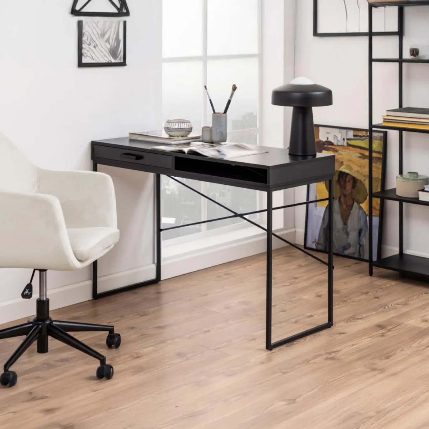 Bureau Bronx Zwart 110x45x75cm MDF - Giga Living