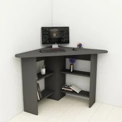 Bureau Corner Melamine Antraciet
