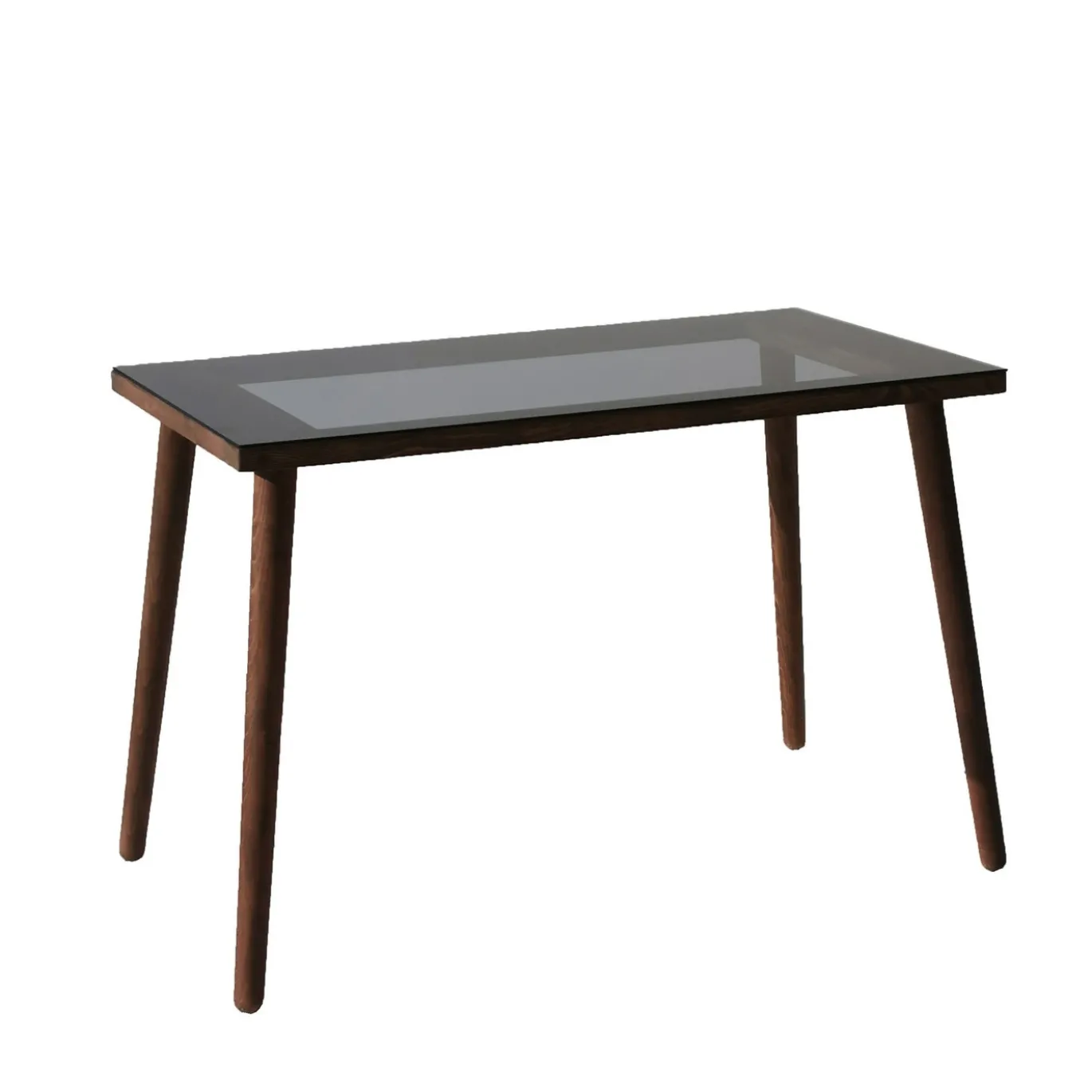 Bureau Cozy Glas Smoke/Walnoot 110cm