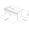 Bureau De Haan Bruin/Antraciet 180cm