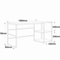Bureau Demre Melamine Naturel 160cm