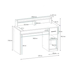 Bureau Eslem Antraciet 120cm