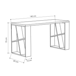 Bureau Honey Wit/Antraciet 140cm