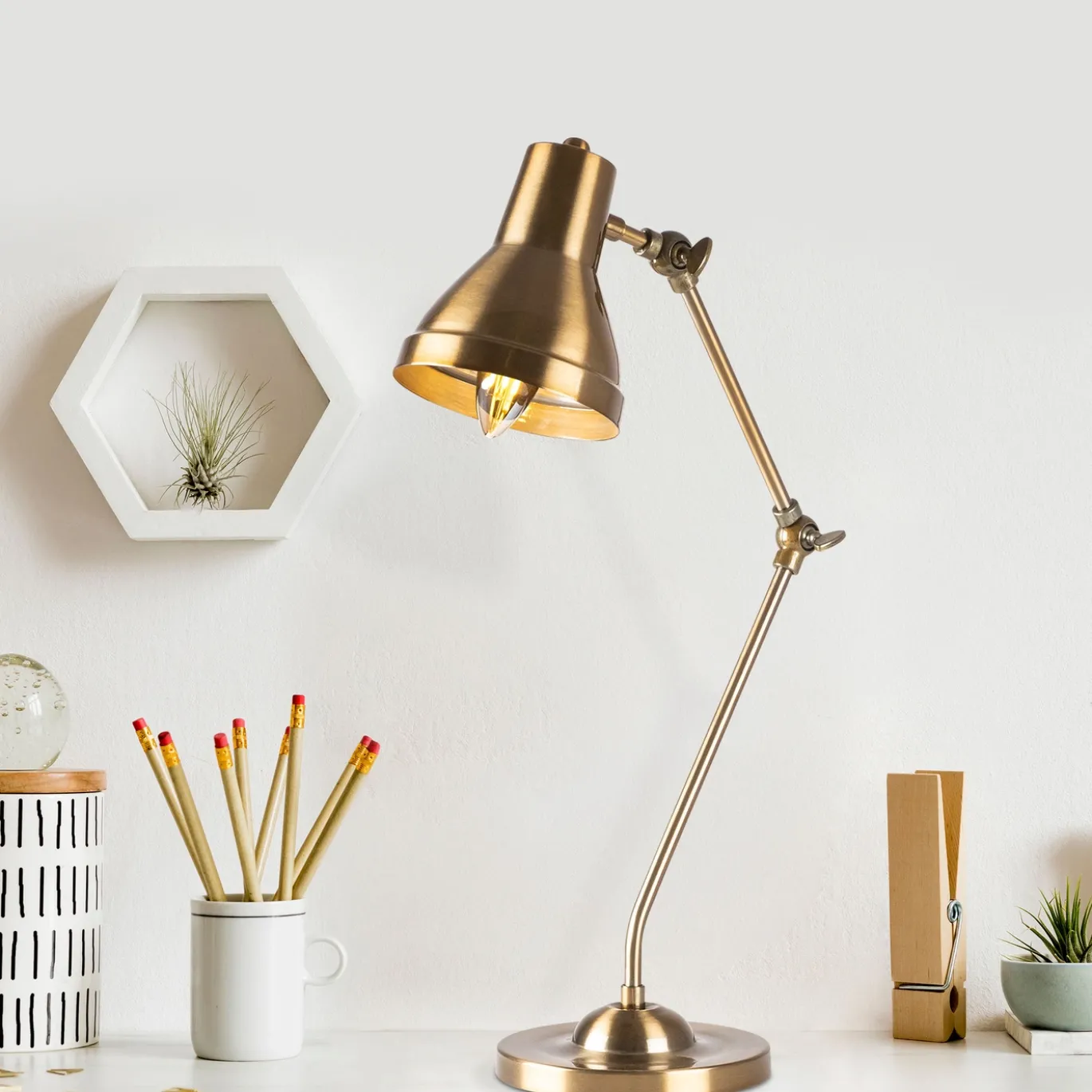 Bureaulamp Mixed Metaal Goud