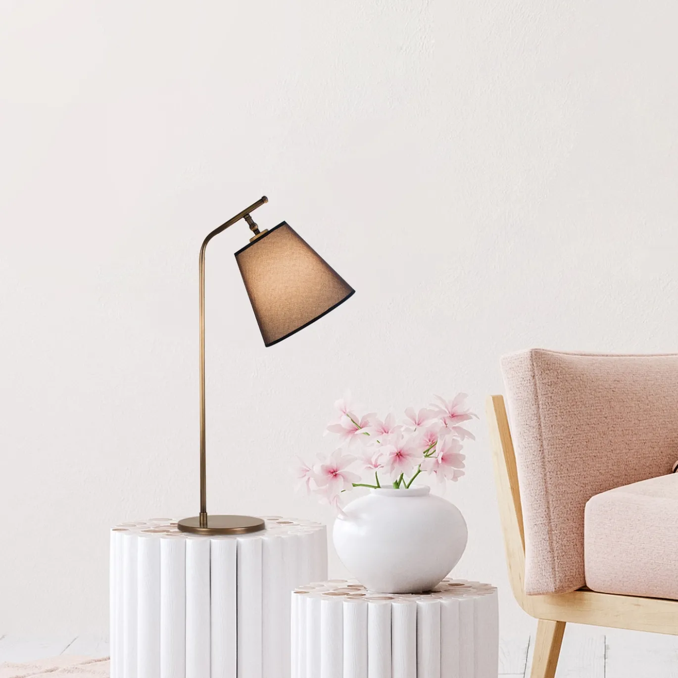 Bureaulamp Salihini Bruin/Goud