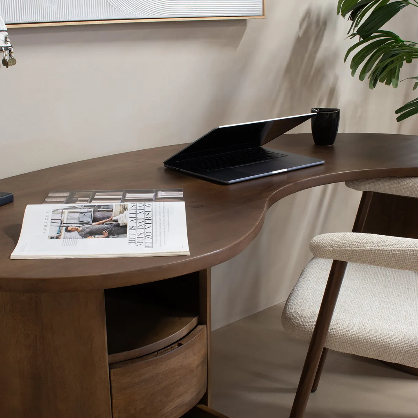 Bureau Livigno Donkerbruin 160cm - Giga Meubel