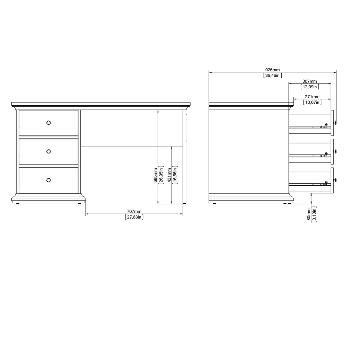 Bureau Paris Wit - Giga Living