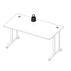 Bureau Prima top Eikenlook 150cm - Giga Living