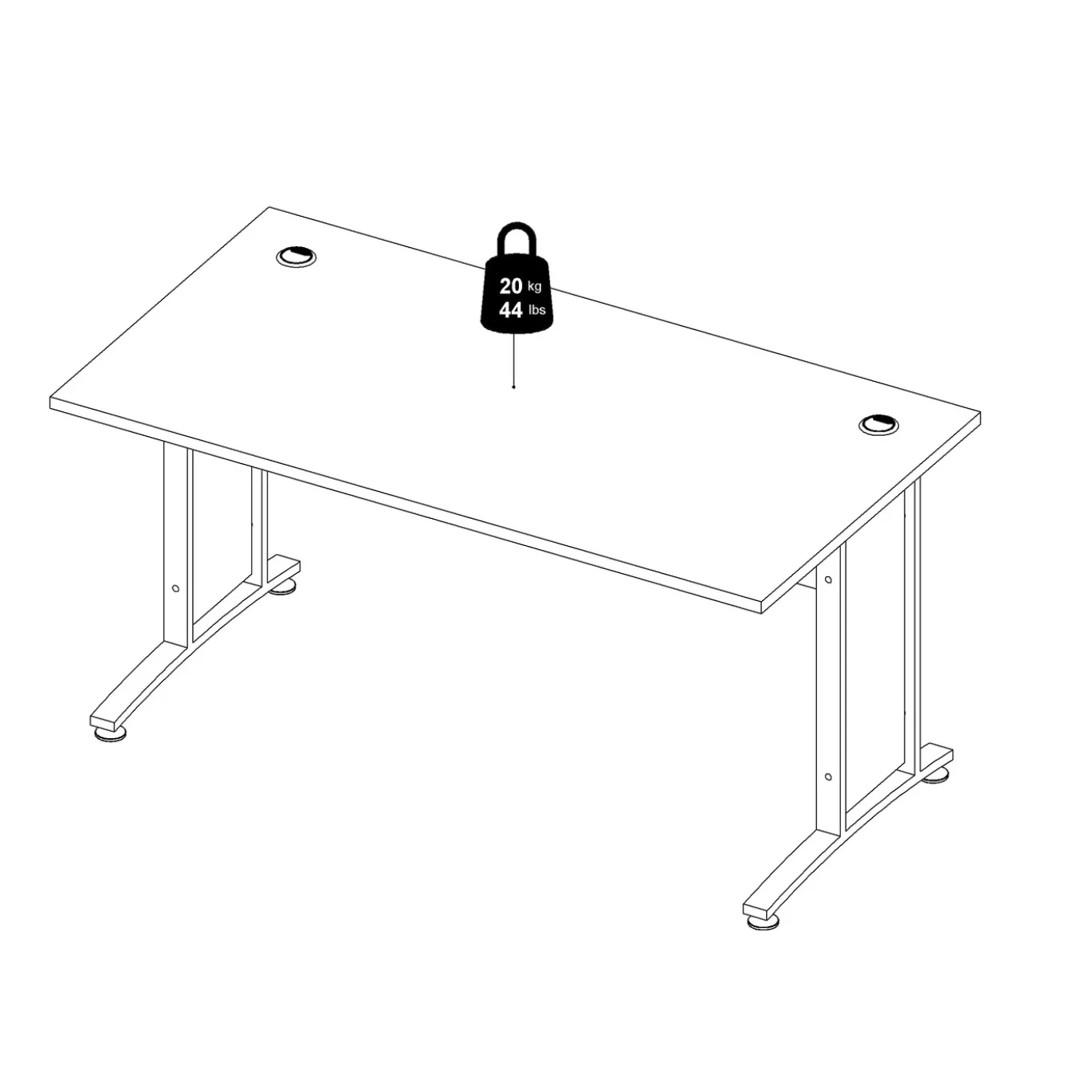 Bureau Prima top Wit 150cm - Giga Living