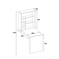 Bureau Sedir Antraciet 90cm