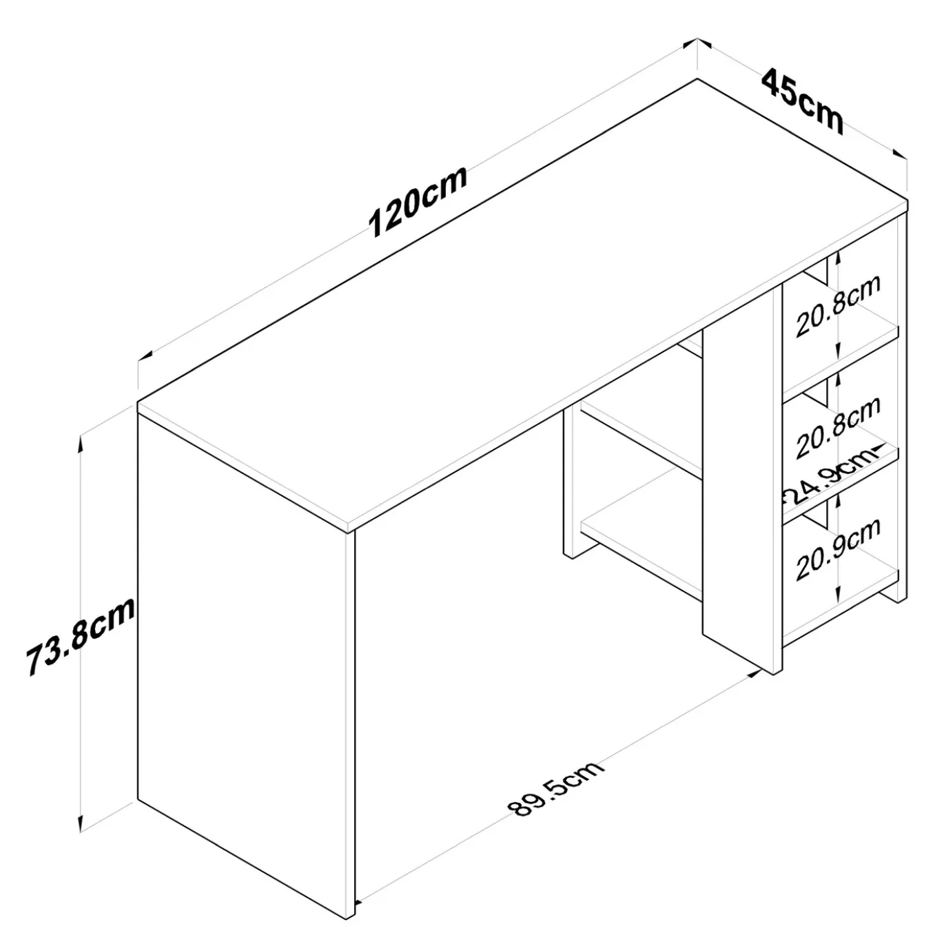 Bureau Sorkun Walnoot/Antraciet