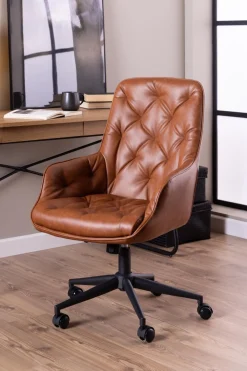 Bureaustoel Alleri Brandy Pu Retro - Giga Living