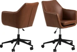 Bureaustoel Erica leather look Bruin - Giga Living