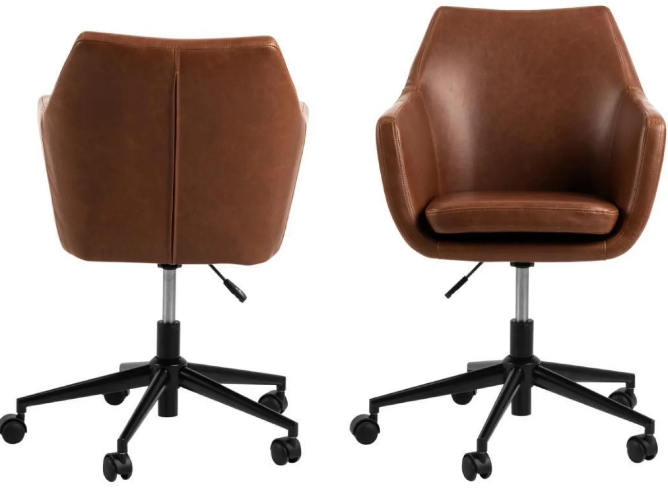 Bureaustoel Erica leather look Bruin - Giga Living