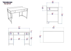 Bureau Tumata Melamine Goud Wit