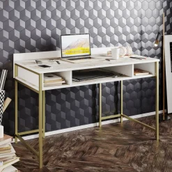 Bureau Tumata Melamine Goud Wit