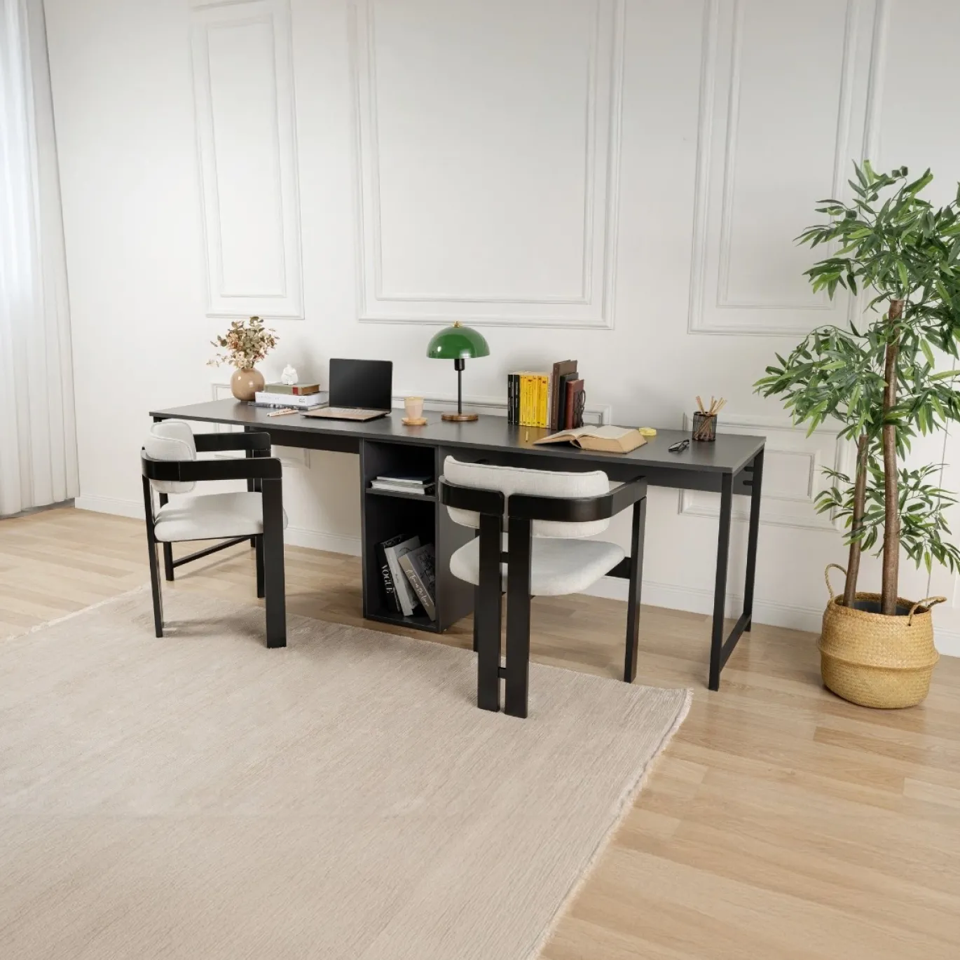 Bureau Twin Antraciet 240cm