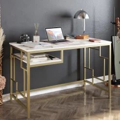 Bureau Victory Wit/Goud 120cm