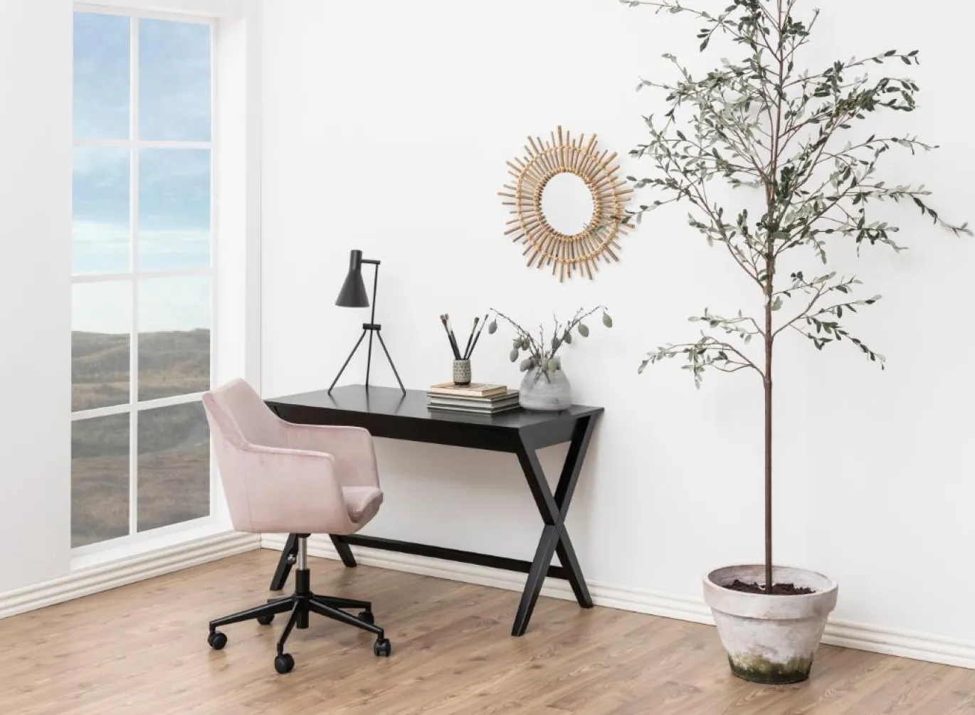 Bureau Werner Eikenfineer Zwart 120cm - Giga Living