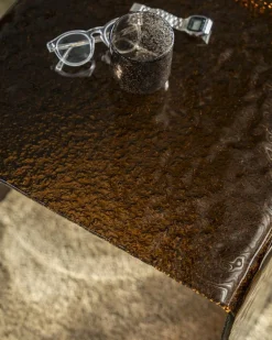 By-Boo Bijzettafel Ripple Glas Bruin