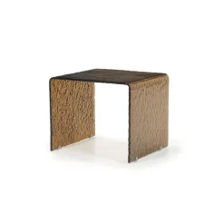 By-Boo Bijzettafel Ripple Glas Bruin