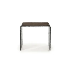 By-Boo Bijzettafel Ripple Glas Bruin