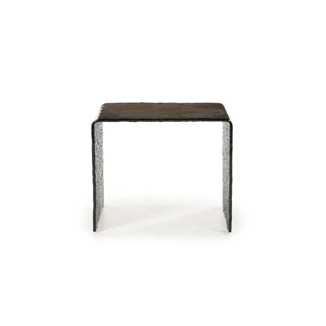By-Boo Bijzettafel Ripple Glas Bruin