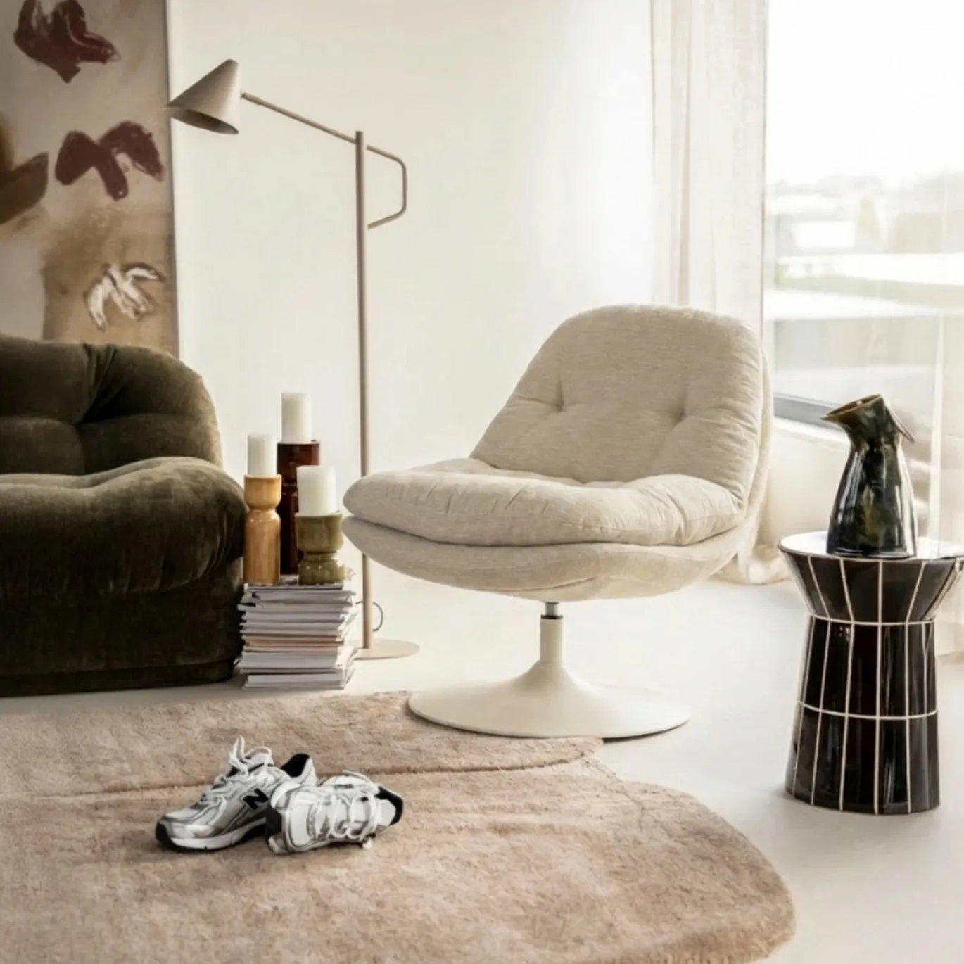 By-Boo Draaifauteuil Tromba Beige