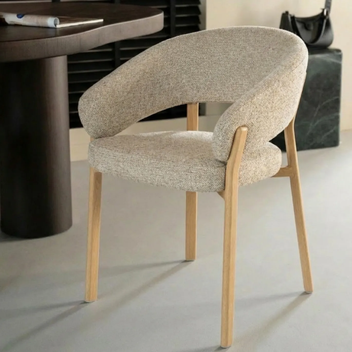 By-Boo Eetkamerstoel Sedia Met Armleuning Naturel