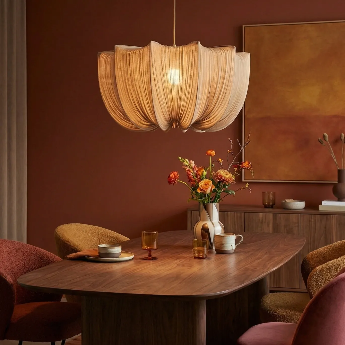 By-Boo Hanglamp Nuvia 1 Klein Lichtbruin