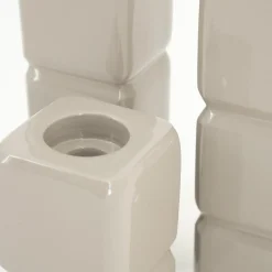 By-Boo Kandelaar Cube Taupe Set van 3