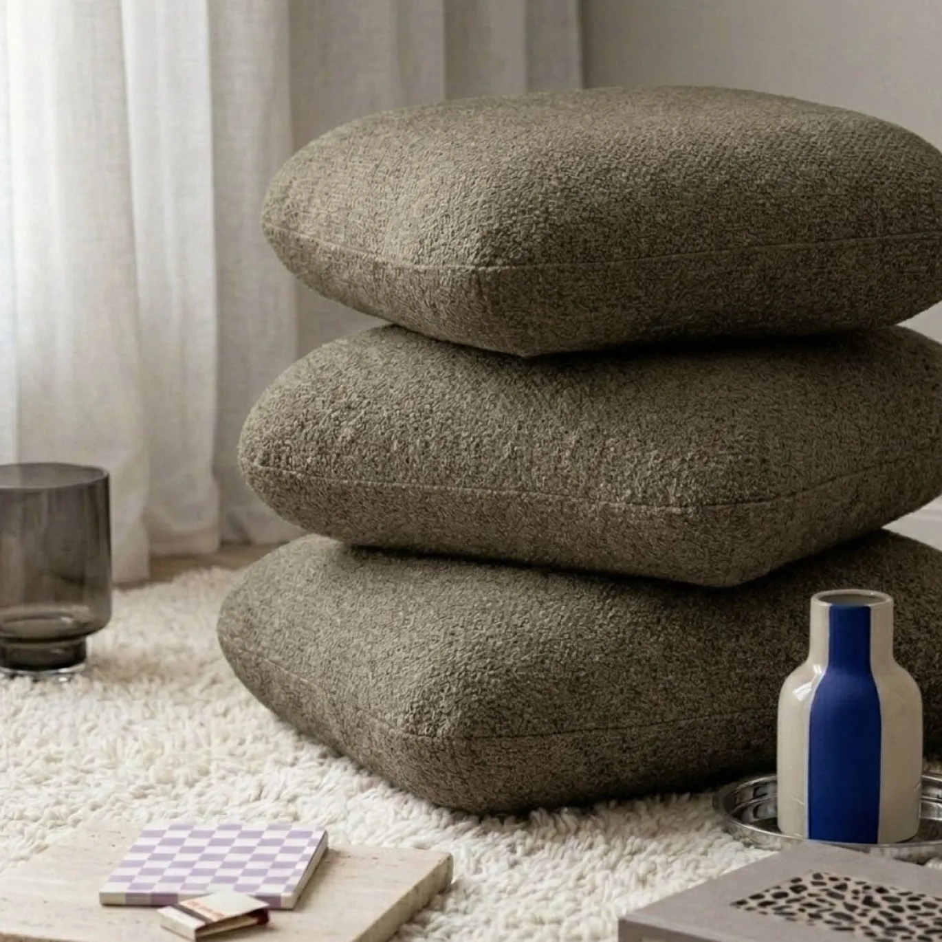 By-Boo Poef Pillowscape Groen