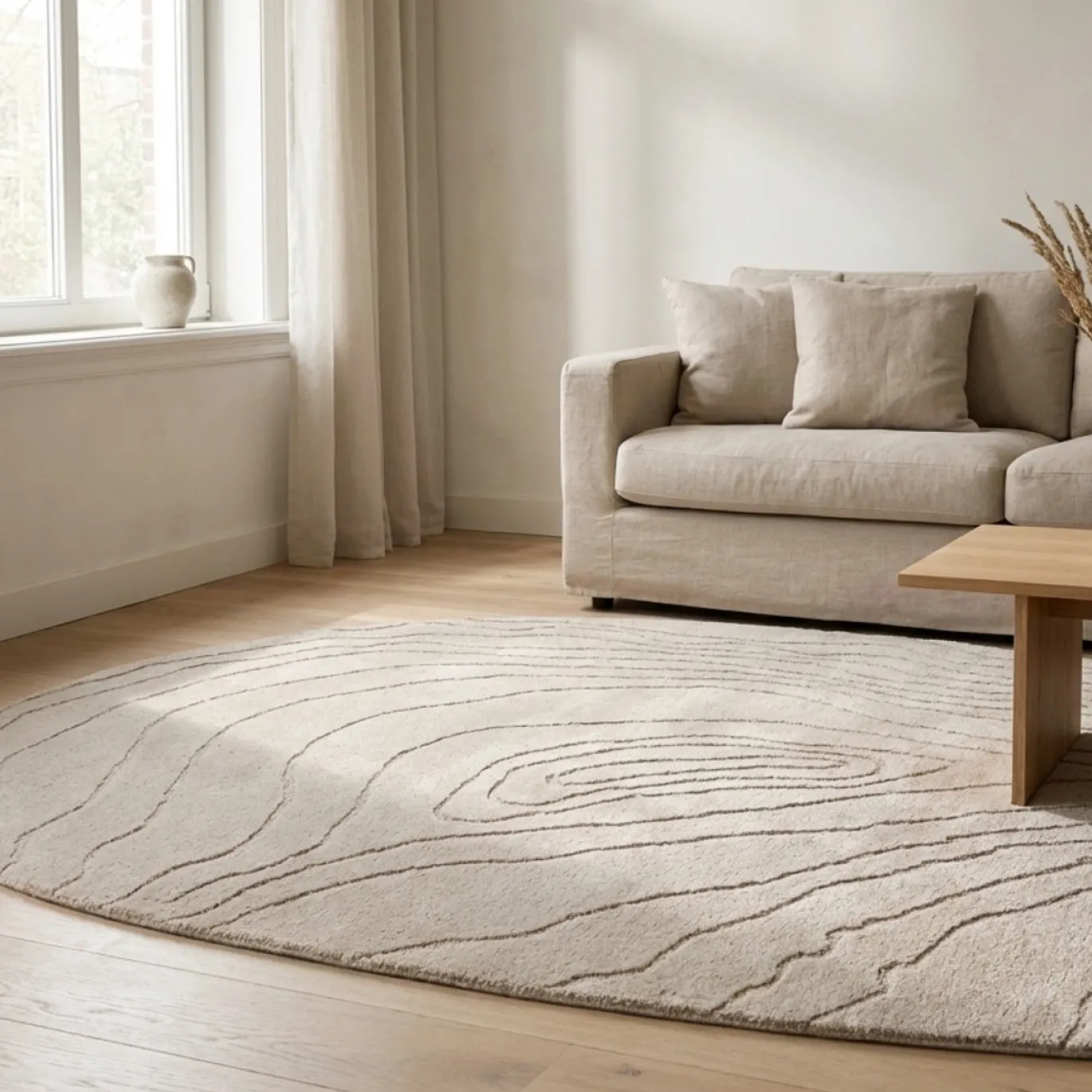 By-Boo Vloerkleed Pebble Beige