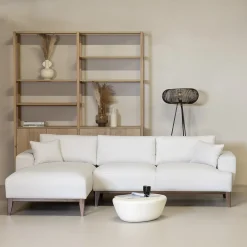 Chaise Longue Bank Bordeaux 3-zits Links Beige - Giga Meubel