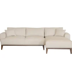 Chaise Longue Bank Bordeaux 3-zits Rechts Beige - Giga Meubel