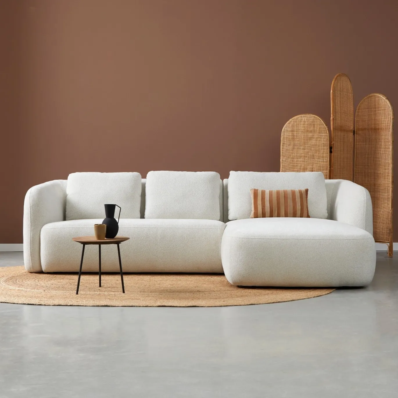Chaise Longue Bank Cloud Rechts Raven Off-White