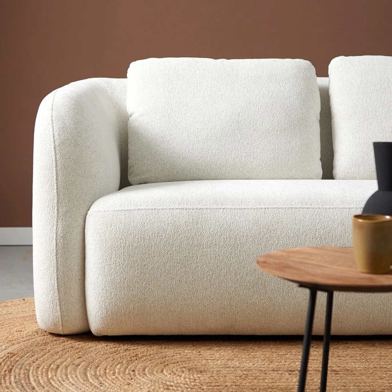 Chaise Longue Bank Cloud Rechts Raven Off-White