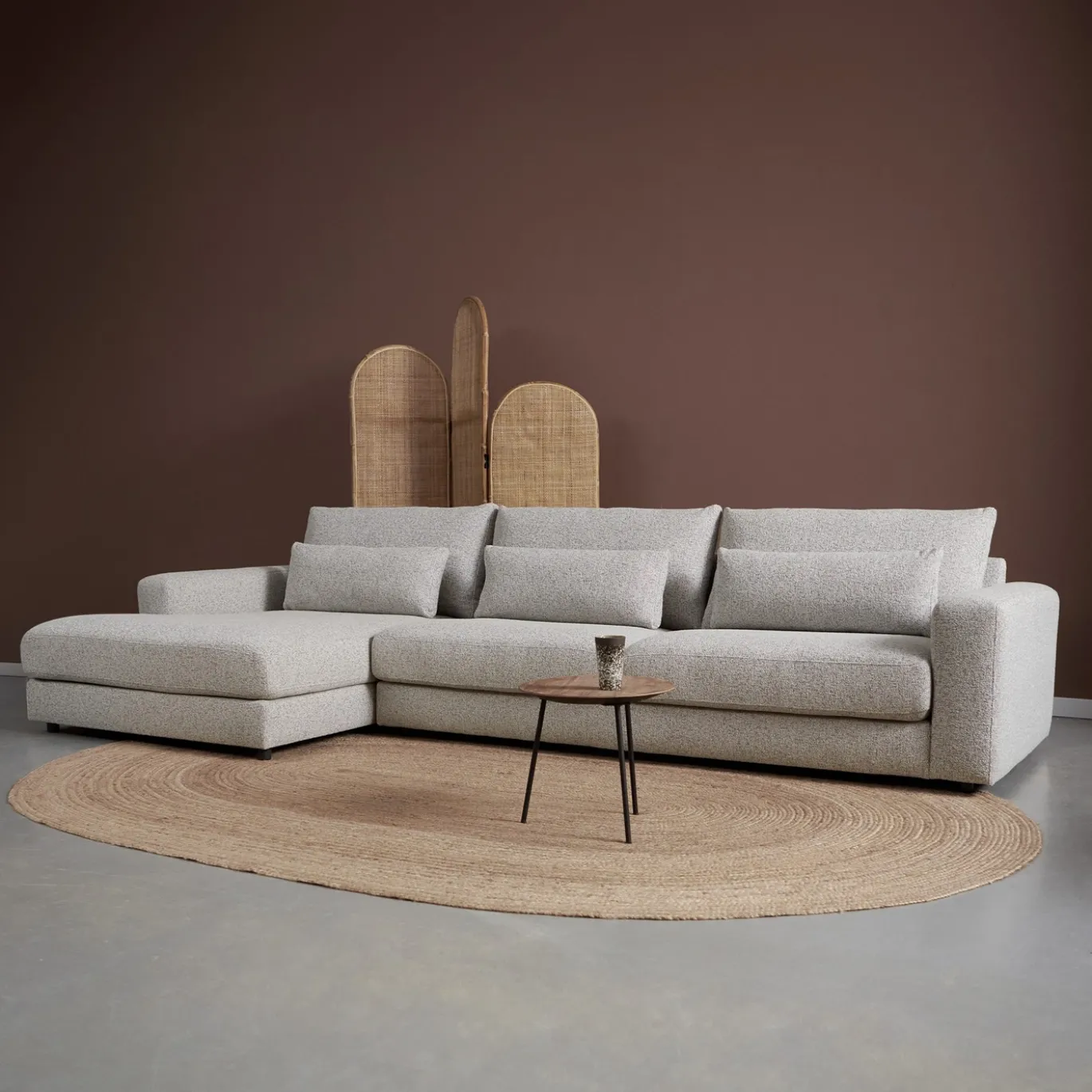 Chaise Longue Bank Como Links Puente Lichtgrijs