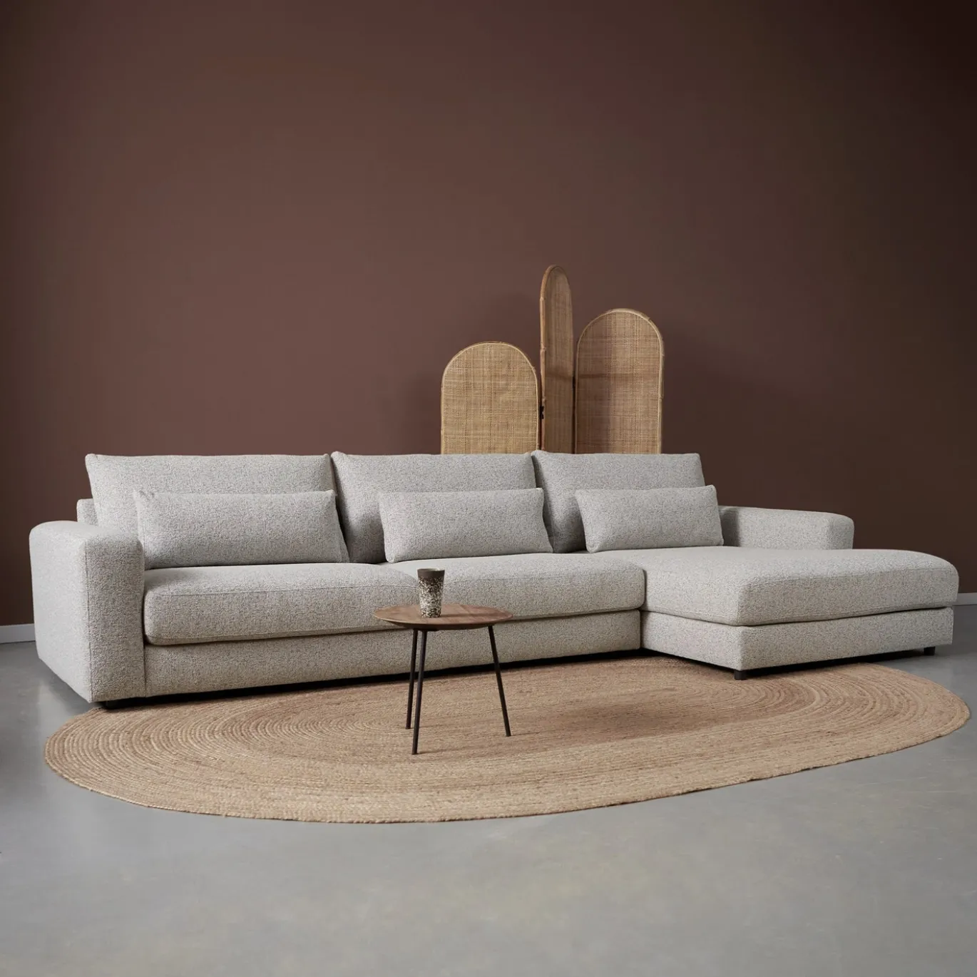 Chaise Longue Bank Como Rechts Puente Lichtgrijs