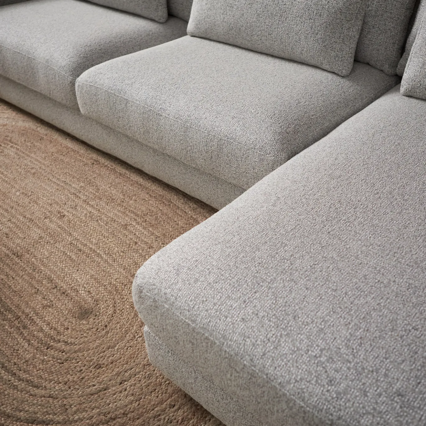 Chaise Longue Bank Como Rechts Puente Lichtgrijs