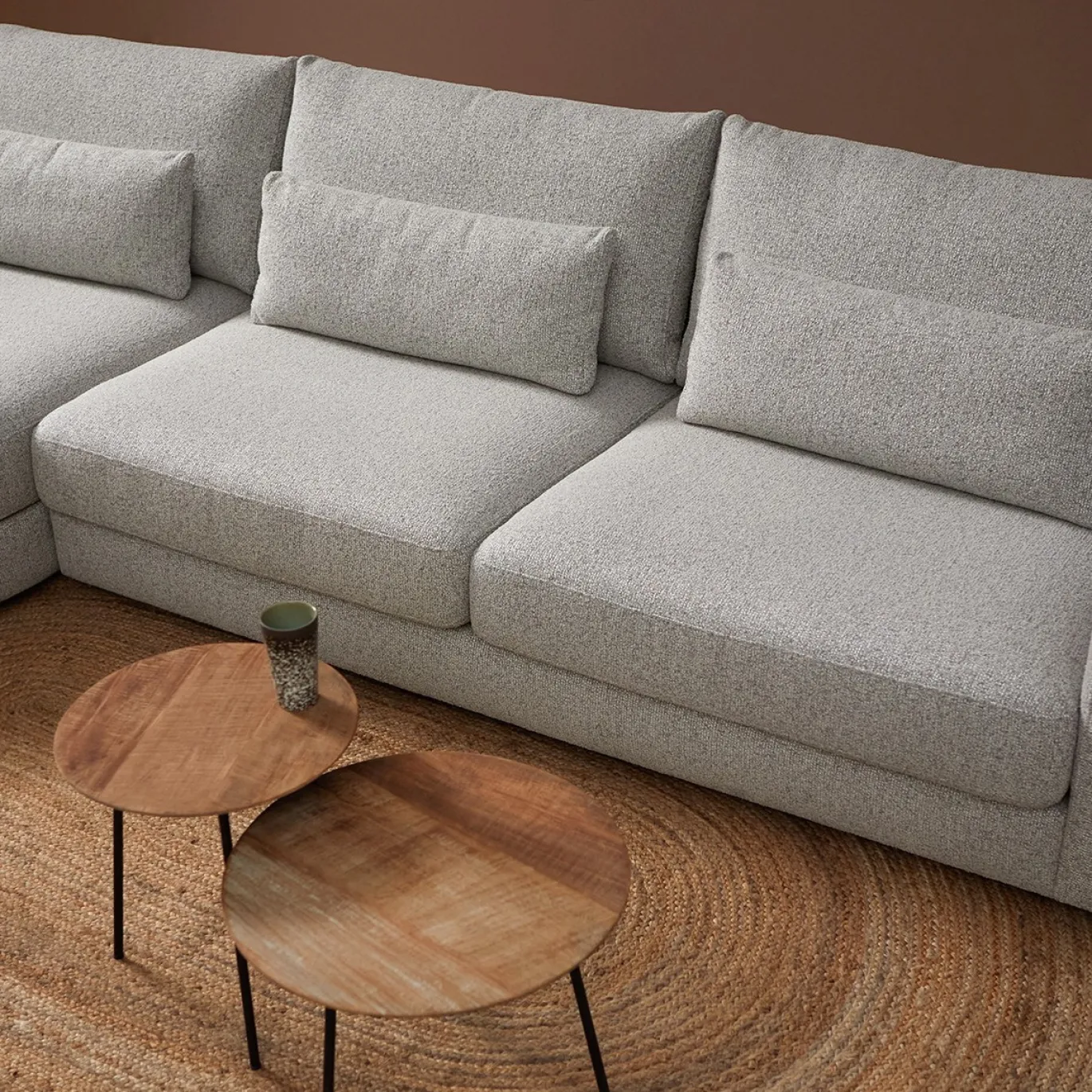 Chaise Longue Bank Como Rond Links Puente Lichtgrijs