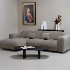 Chaise Longue Bank Dijon 3-zits Links Taupe - Giga Meubel