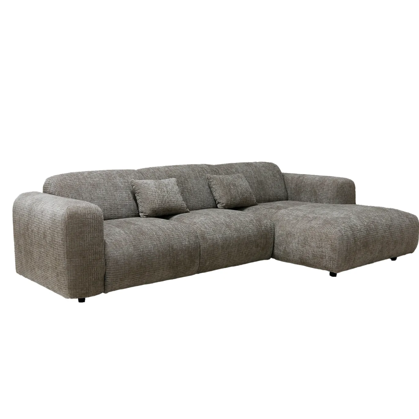Chaise Longue Bank Dijon 3-zits Rechts Taupe - Giga Meubel