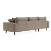 Chaise Longue Bank Harper 3-Zits Silencio Lichtbruin Links - Giga Meubel