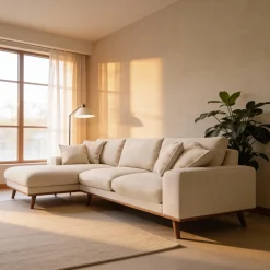 Chaise Longue Bank Harper 3-Zits Silencio Beige Links - Giga Meubel