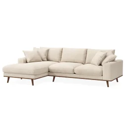 Chaise Longue Bank Harper 3-Zits Silencio Beige Links - Giga Meubel