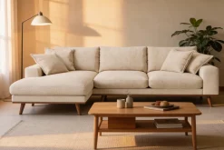 Chaise Longue Bank Harper 3-Zits Silencio Beige Links - Giga Meubel